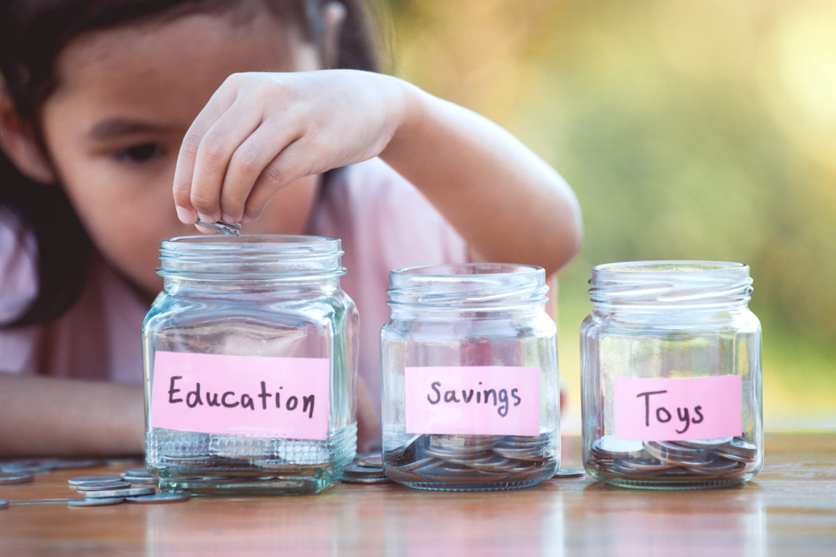 Childrens savings jar